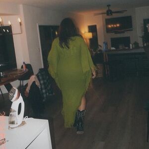 Favorite dress alert!! Chartreuse Knit Dress!